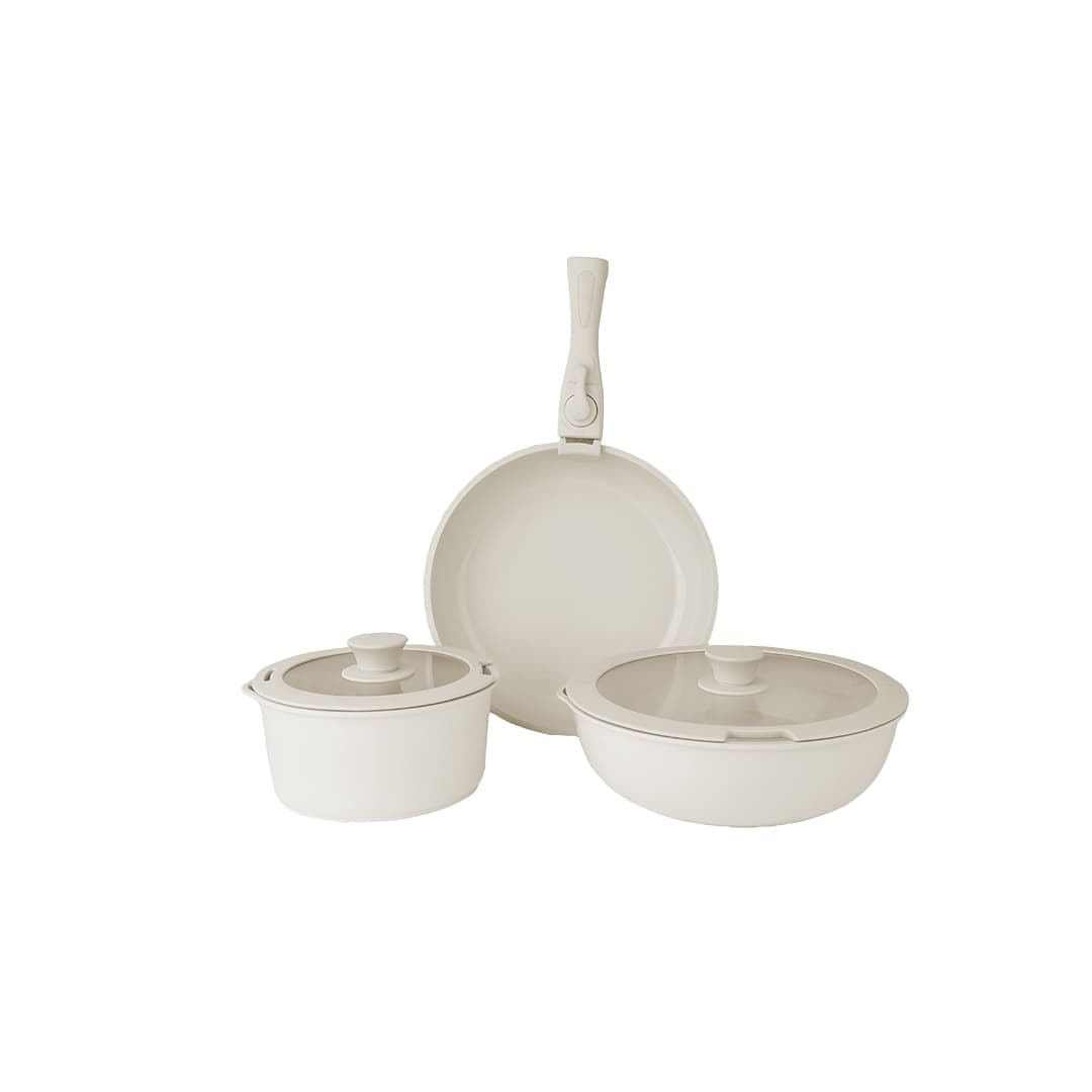 ZLN0965 8 Parça Tencere Seti (Beige Chef)
