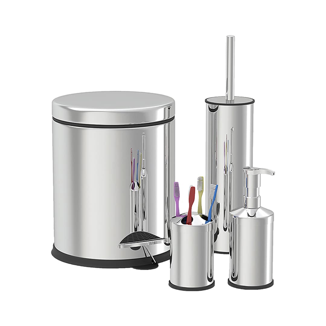 ZLN4605 4 Parça İnox Banyo Seti